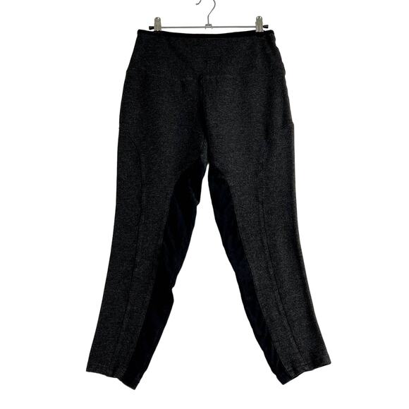 Lysse Twill Ponte with Ultrasuede Equestrian Panels Legging Charcoal Gray Medium - Picture 1 of 9